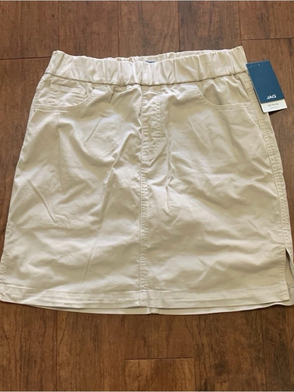 JAG on the go shirt with built in shorts Neutral Cream Elastic Waist Mini Skirt